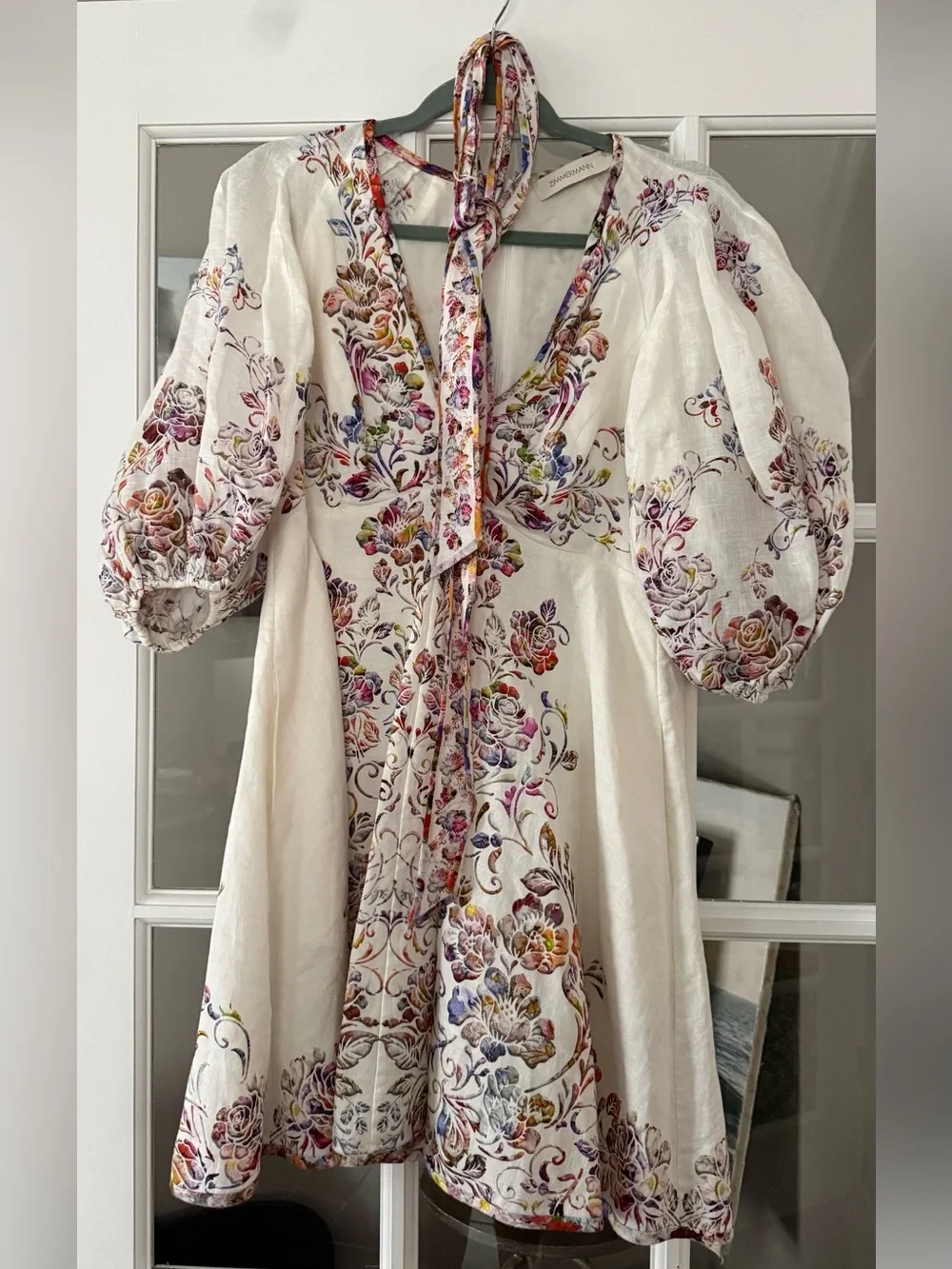 Zimmerman Prima Day Puff-Sleeve Mini Dress - Picture 3 of 7